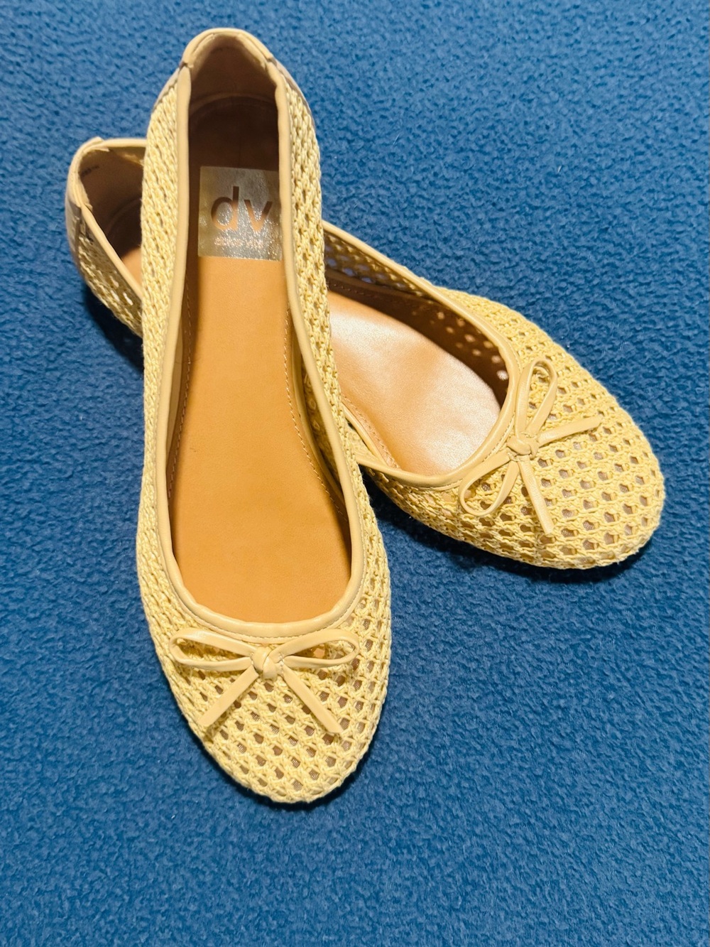 DV by Dolce Vita Yellow Woven Ballet Flats with Bow
